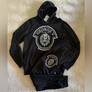 Avenue George V Paris Lion Black & Silver Tracksuit